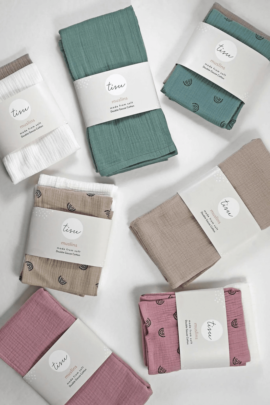 TISU muslin swaddle, Blush - TISU Baby