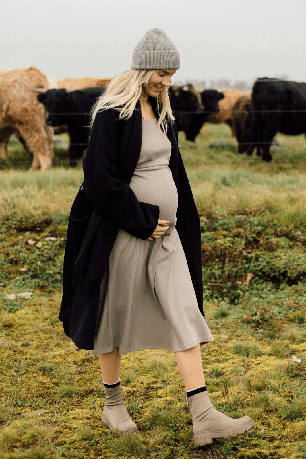 TISU maternity dress, Pale Taupe