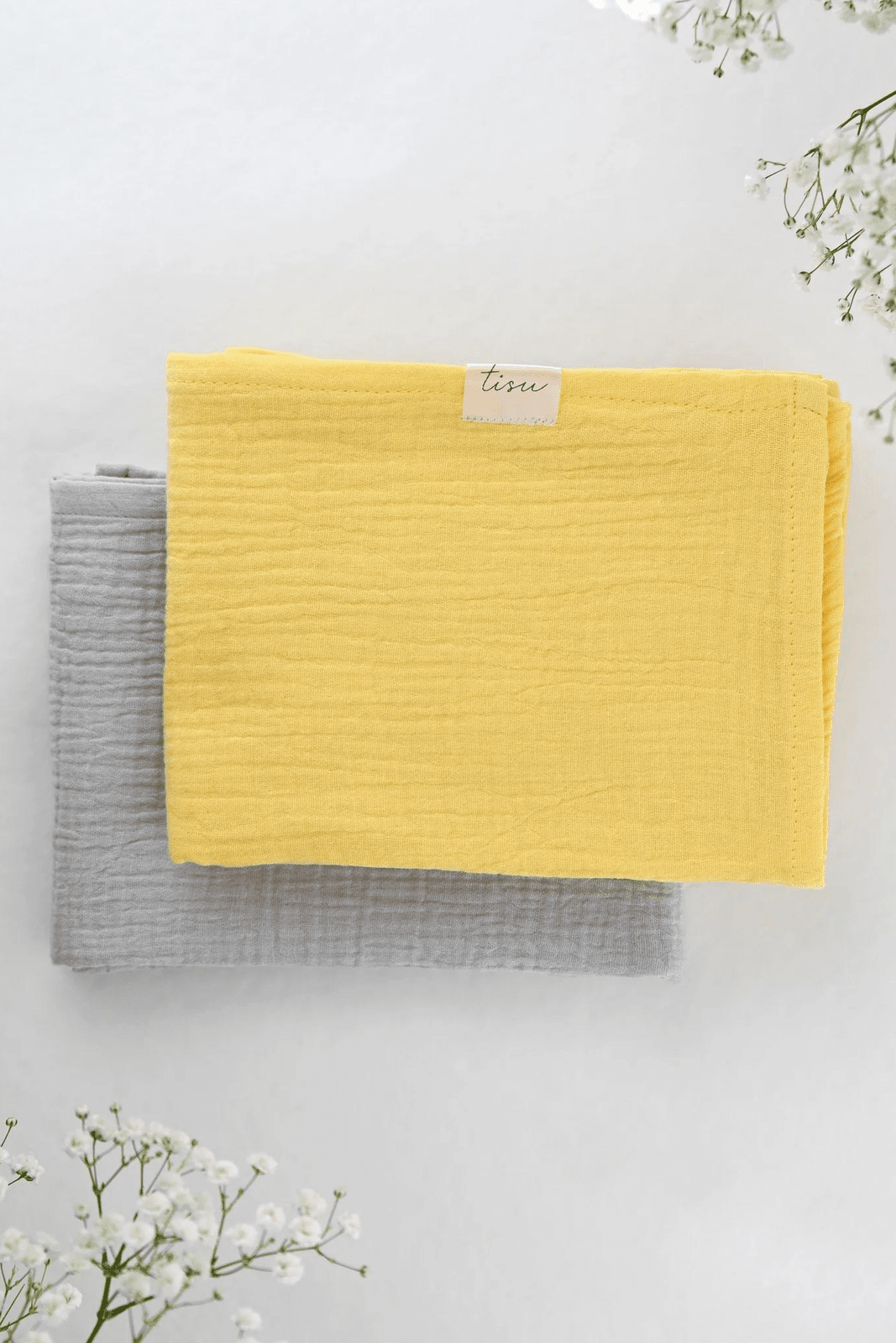 TISU muslin set, Tuscan Sun + Silver Grey