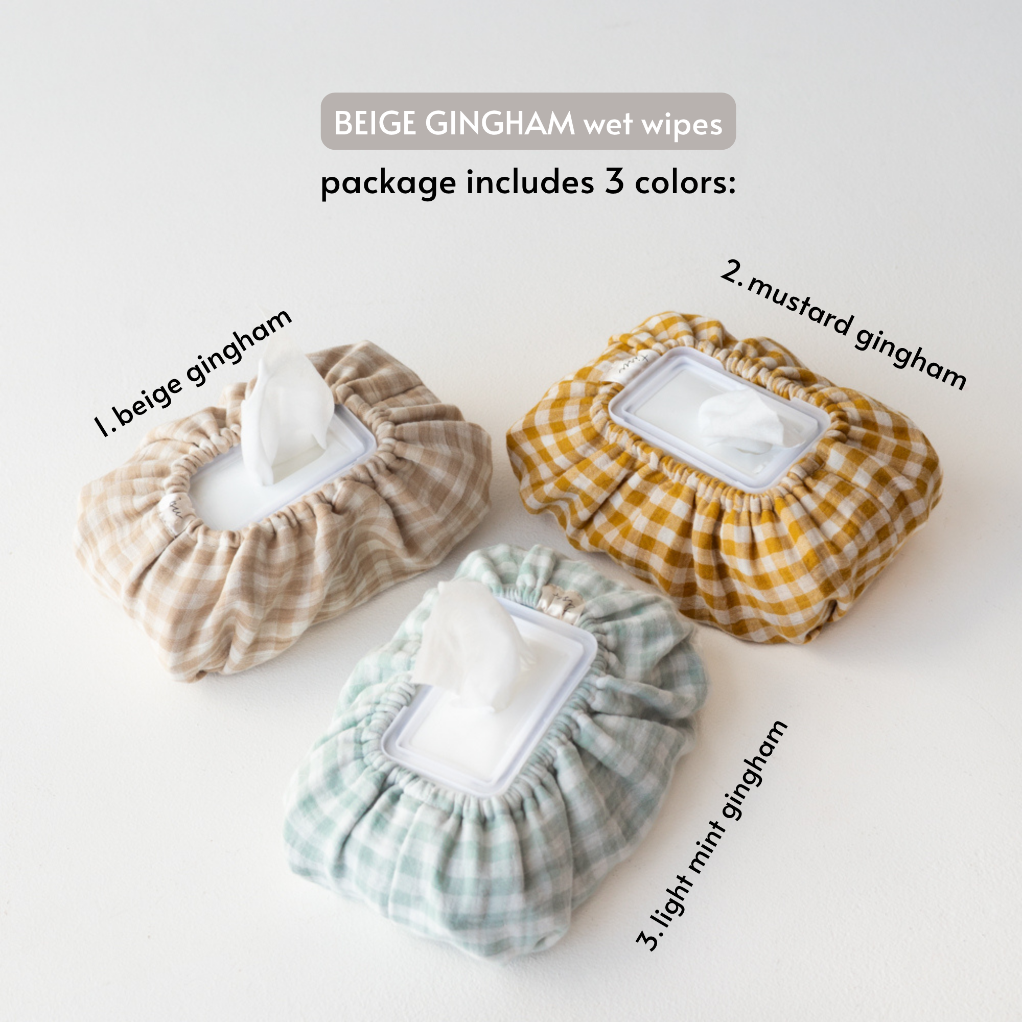 TISU baby wipes cover, Gingham Collection