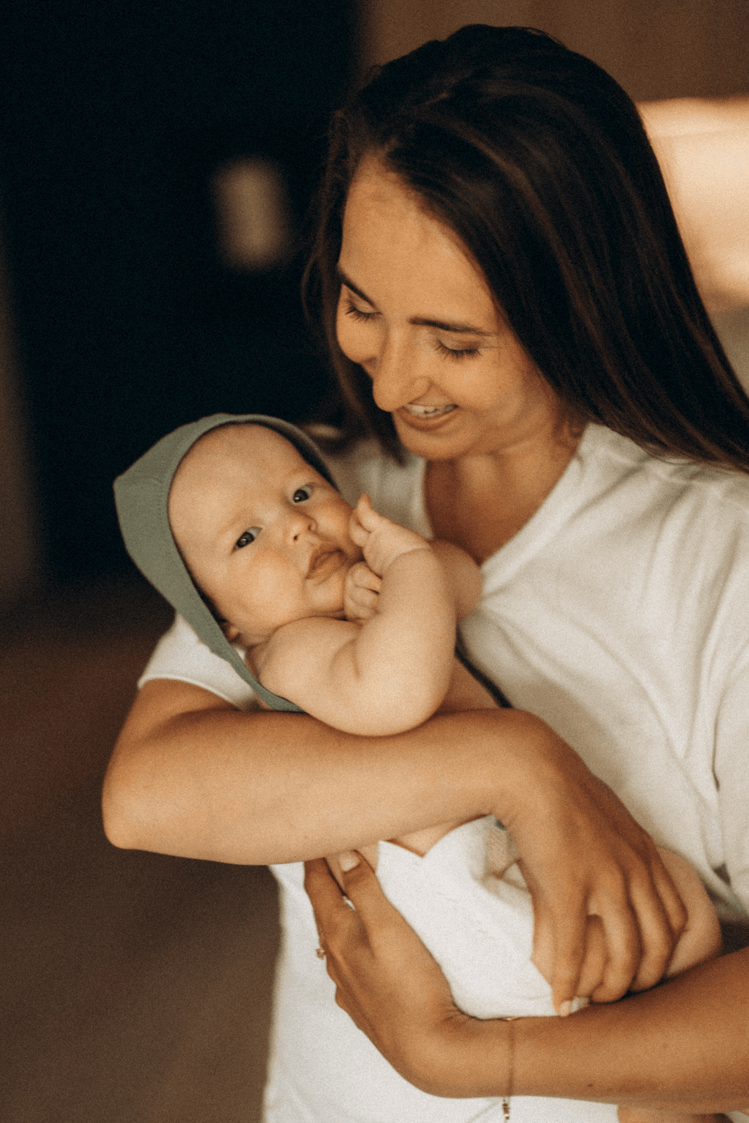 TISU ribbed baby bonnet, Thyme - TISU Baby