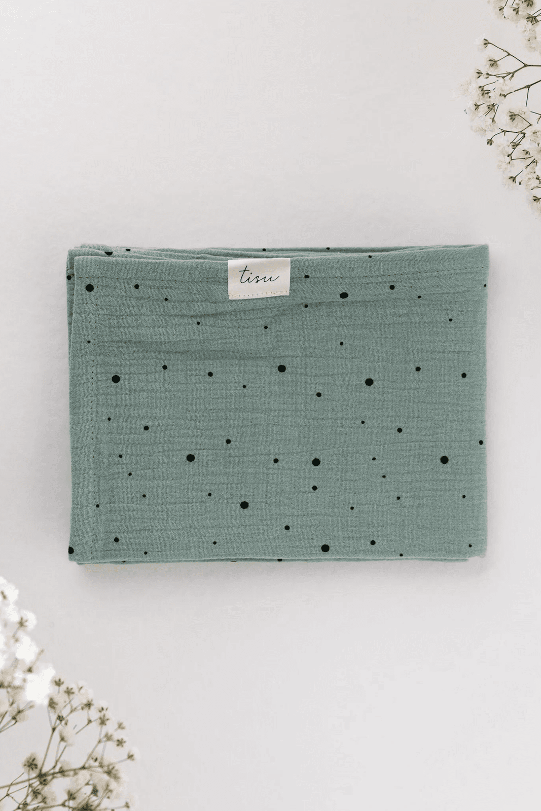 TISU muslin, Sage Dot