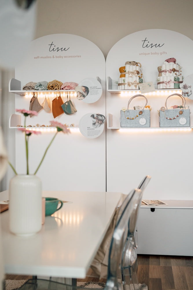 TISU product display, unique baby gifts