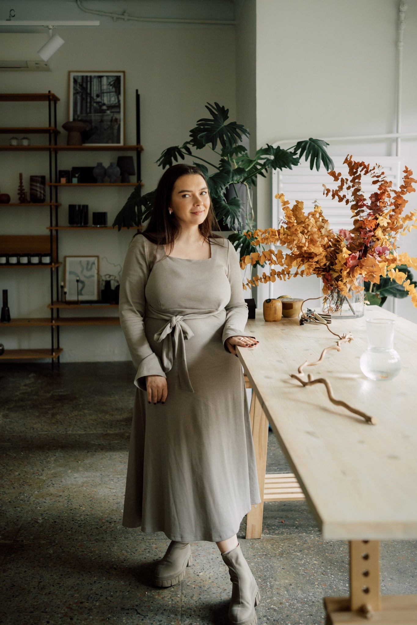 TISU maternity dress, Pale Taupe