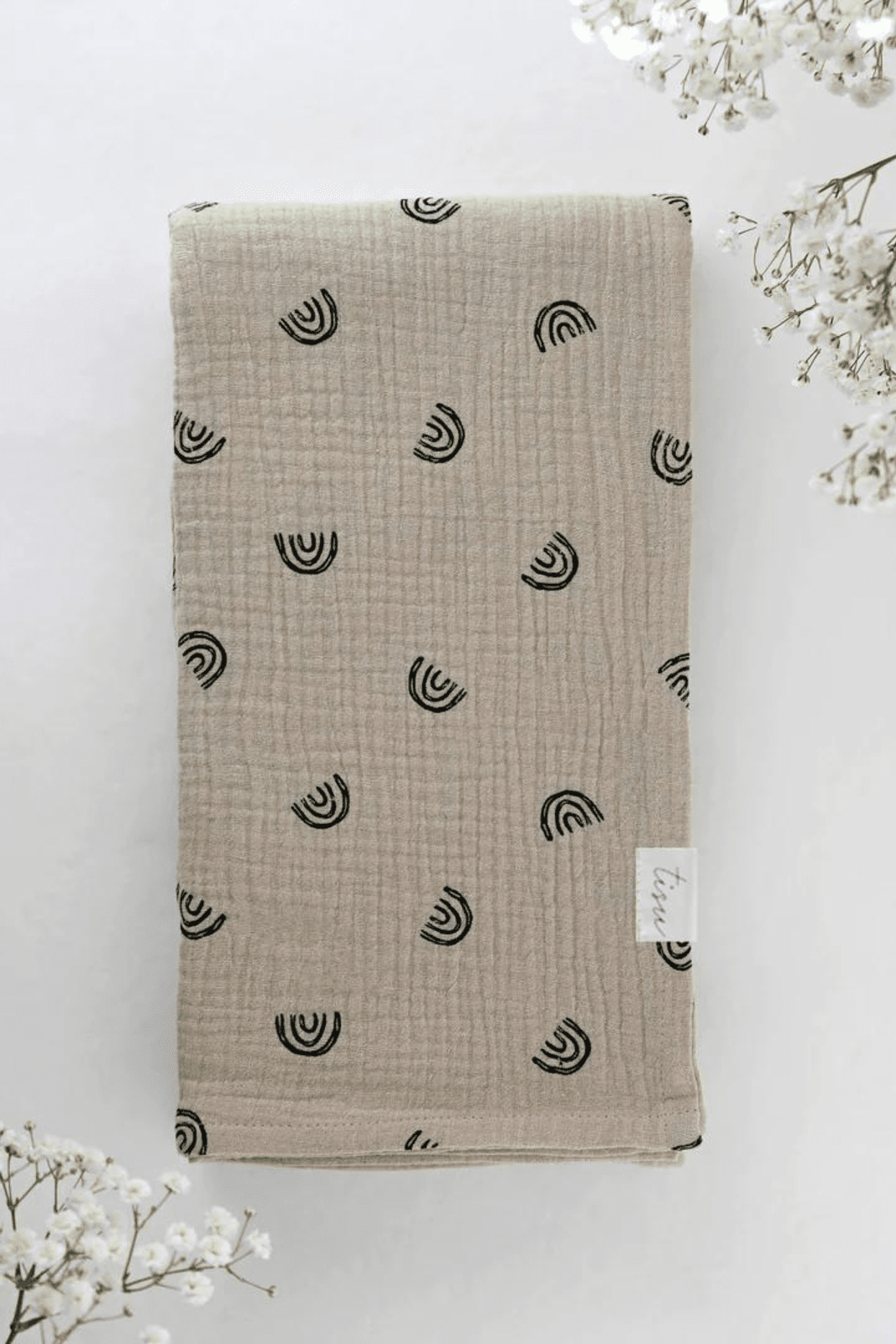 TISU muslin swaddle Beige Rainbow