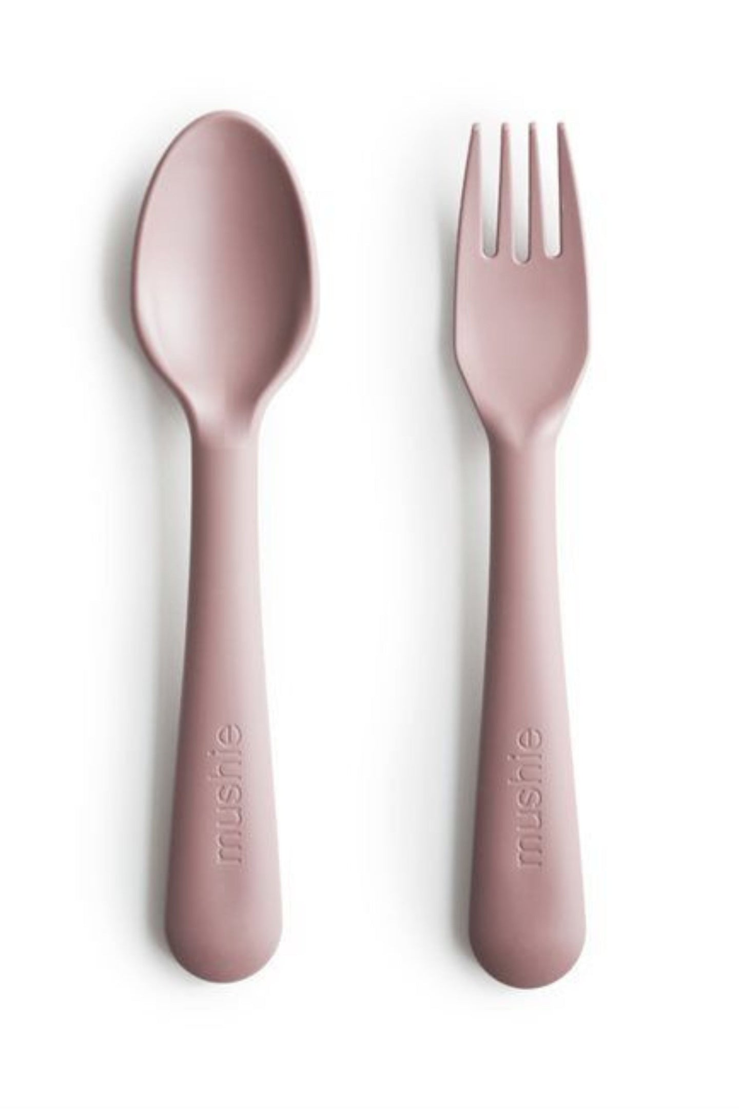 Mushie fork and spoon set, Blush