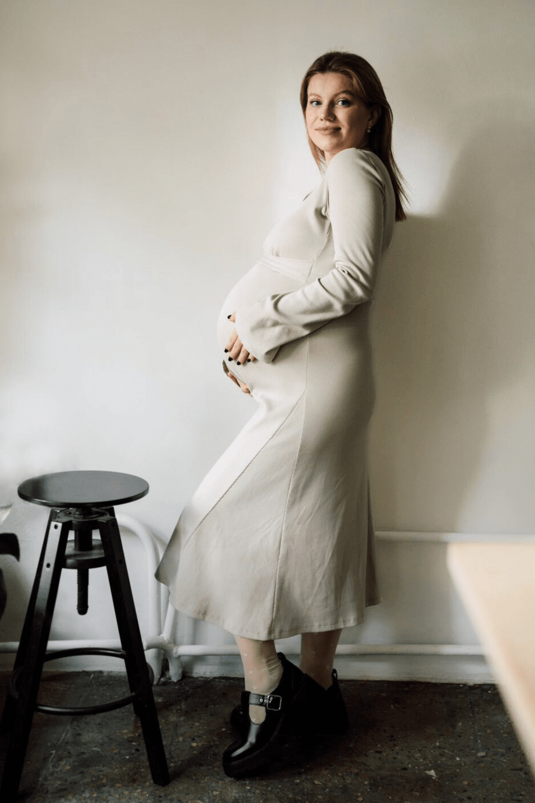 TISU maternity dress, Cream Beige