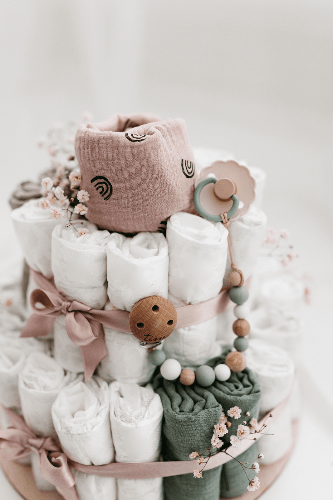 TISU diaper cake, Dusty Pink - TISU Baby