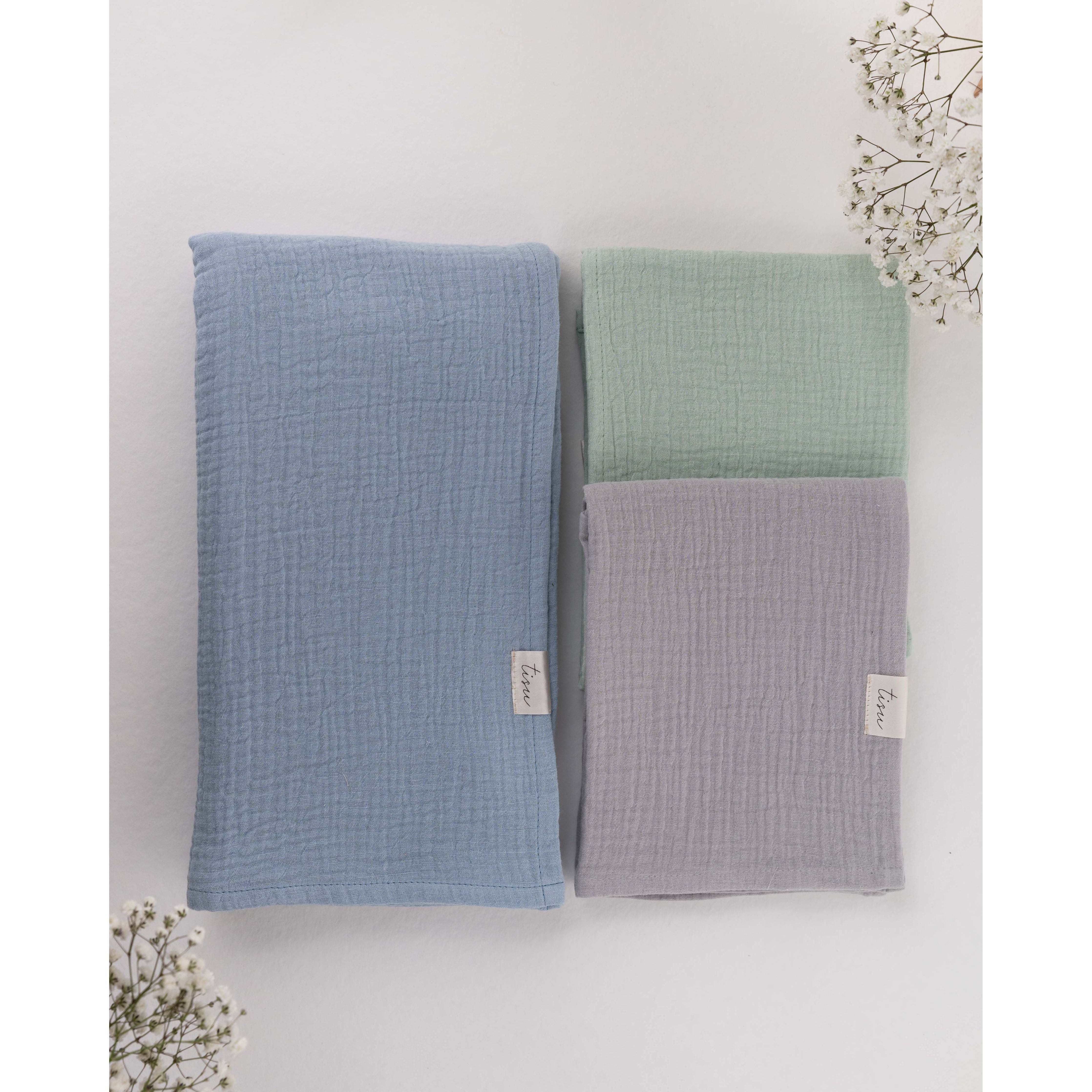 TISU harsopakkaus: harsoviltti Baby Blue + 2-pack