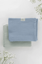 TISU muslin set, Pistachio + Baby Blue