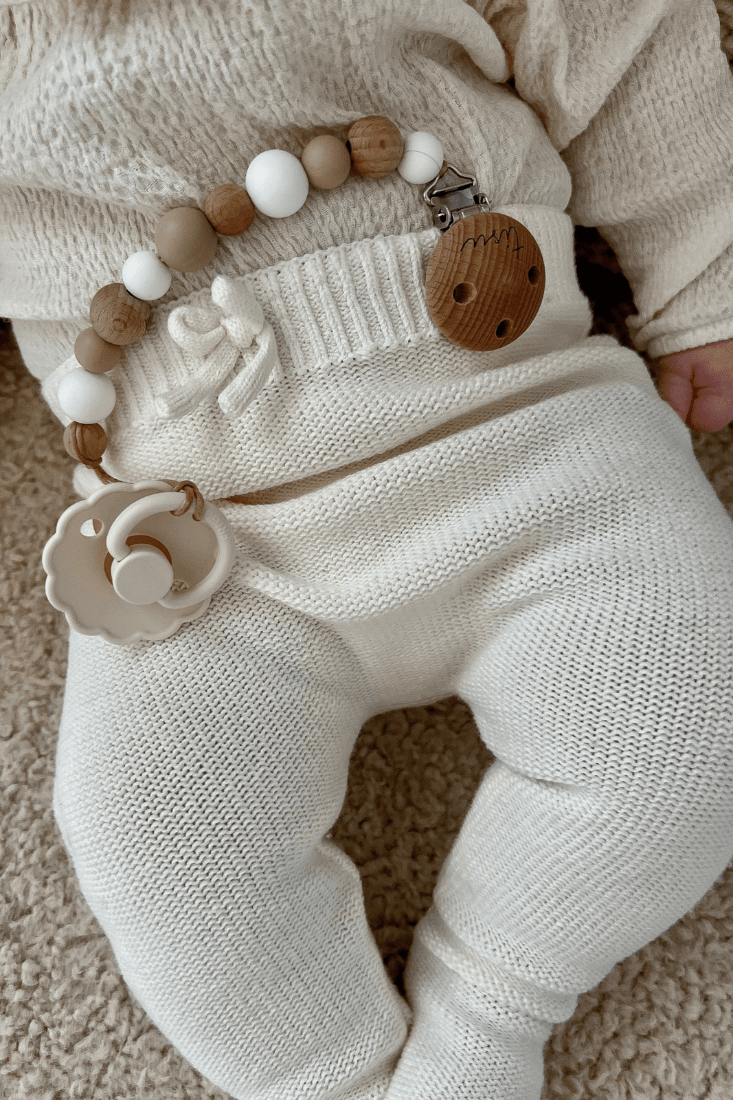 TISU pacifier clip, Beige - TISU Baby