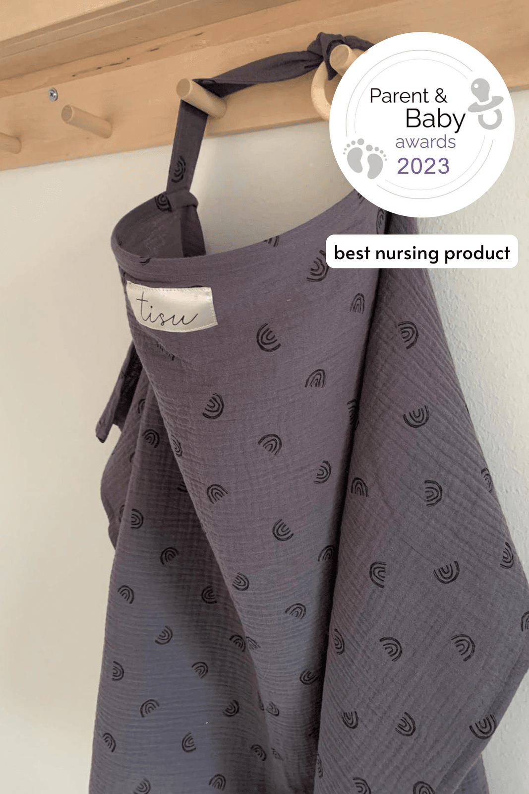 TISU nursing cover, Dark Grey Rainbow - TISU Baby