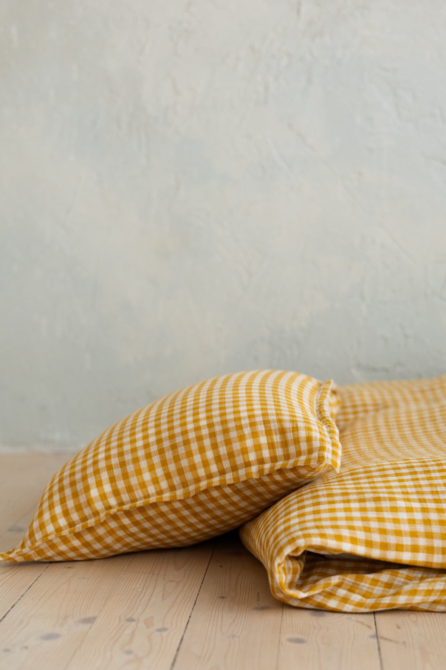 TISU children's duvet cover & pillowcase, Mustard Gingham