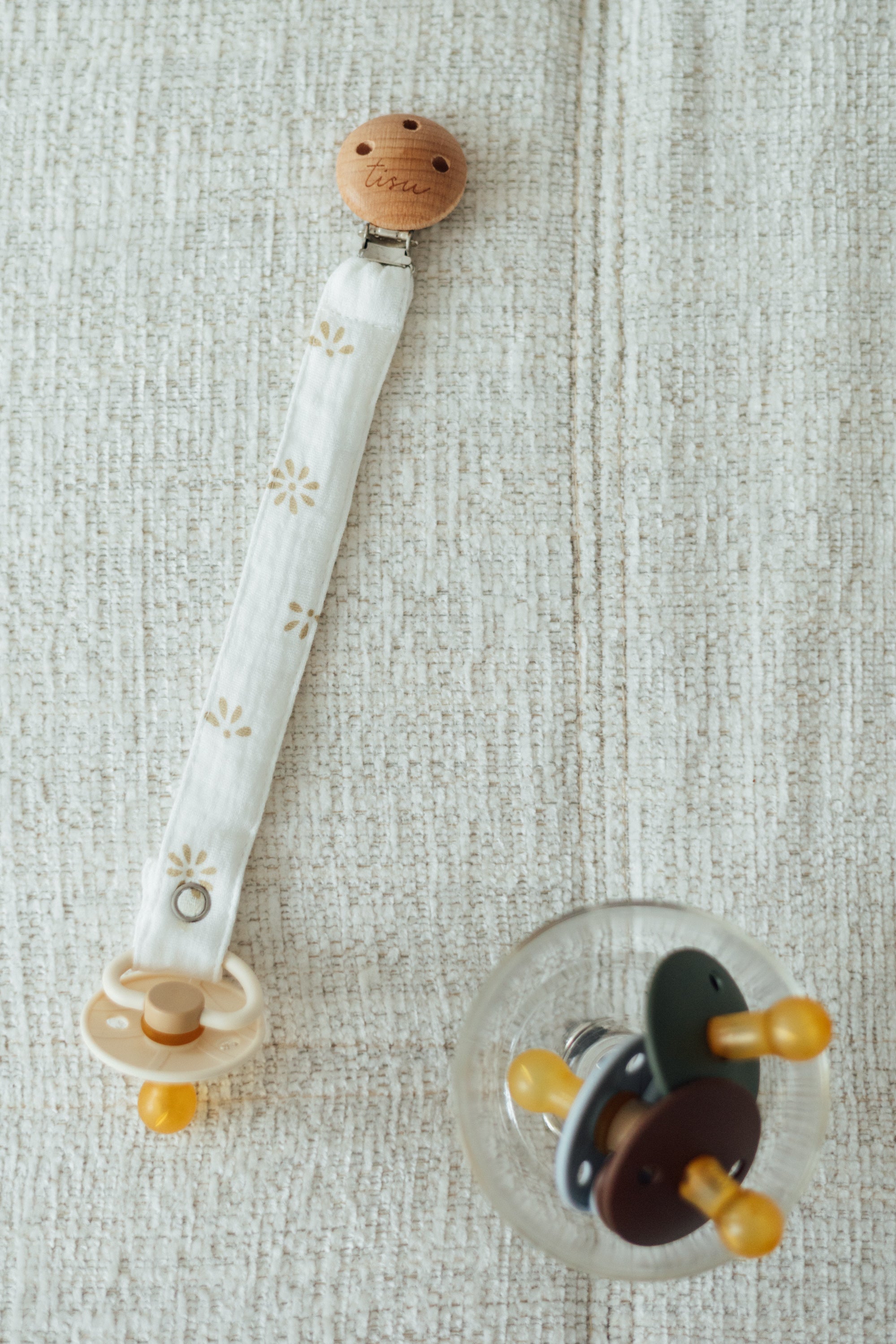 TISU pacifier clip, Daisy collection